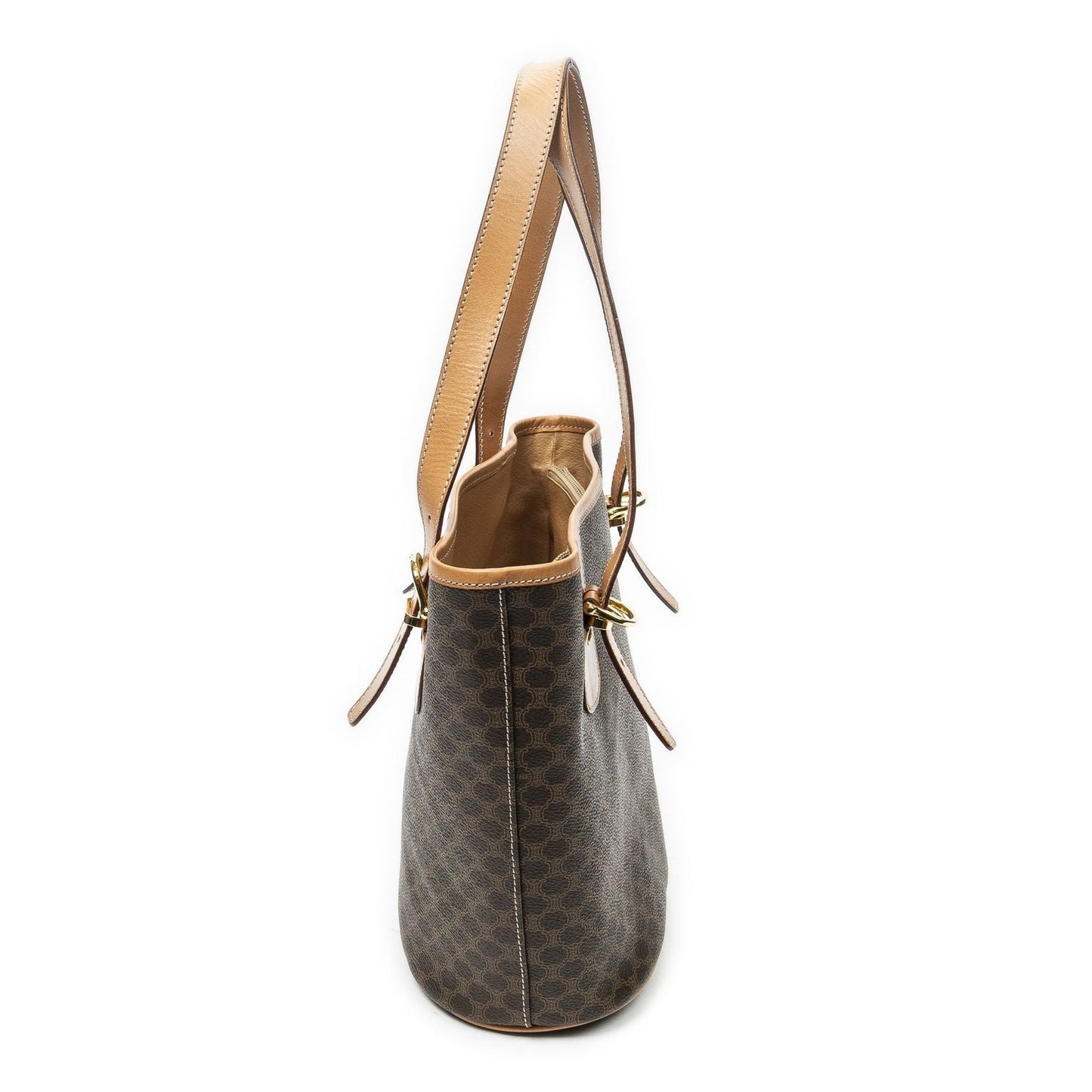 Celine Vintage Bucket Tote Brown Macadam Canvas