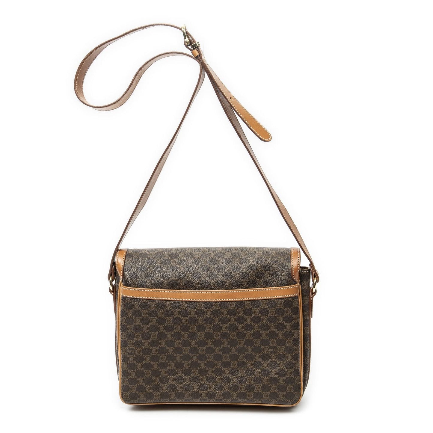 Celine Vintage Bucket Crossbody Brown Macadam Canvas