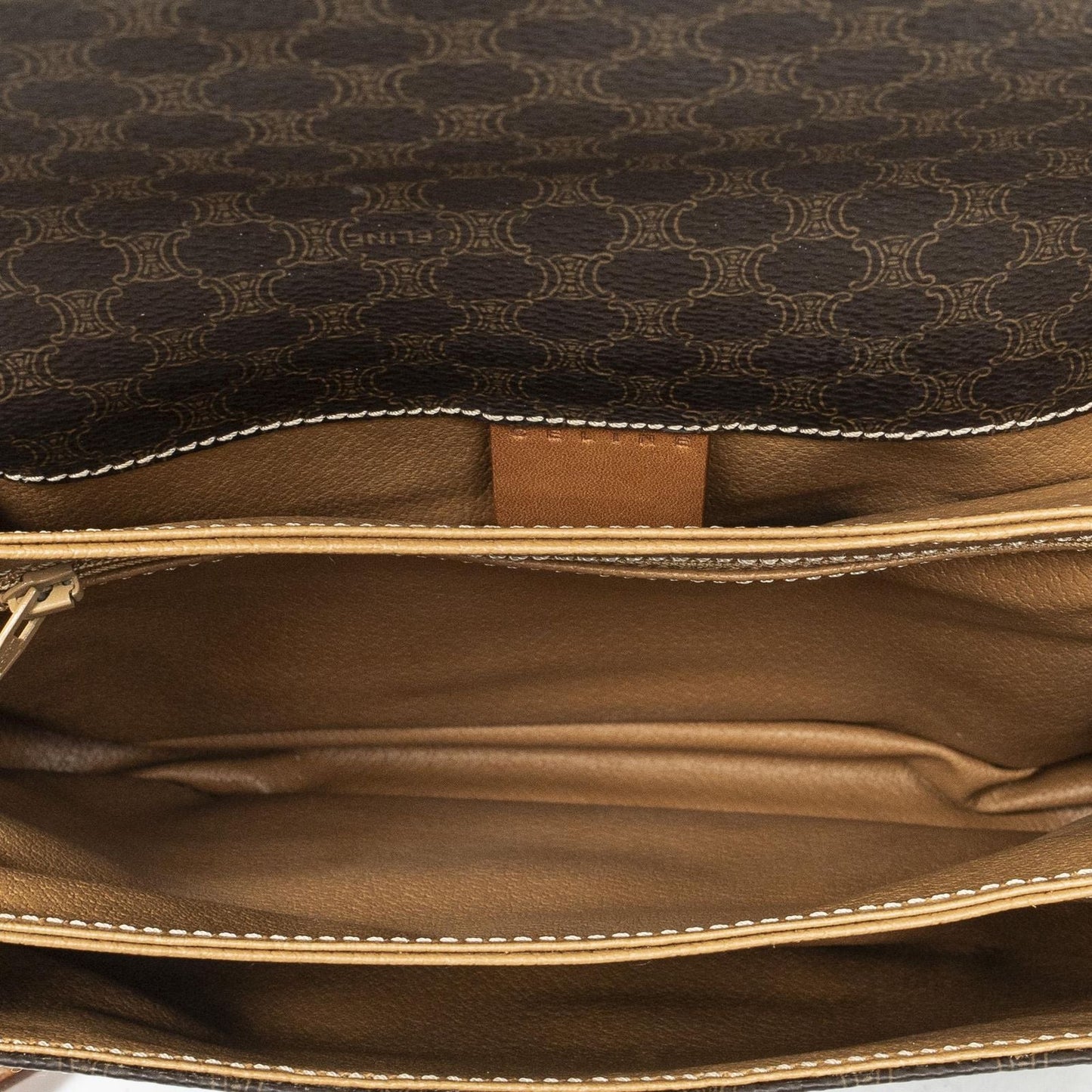 Celine Vintage Bucket Crossbody Brown Macadam Canvas