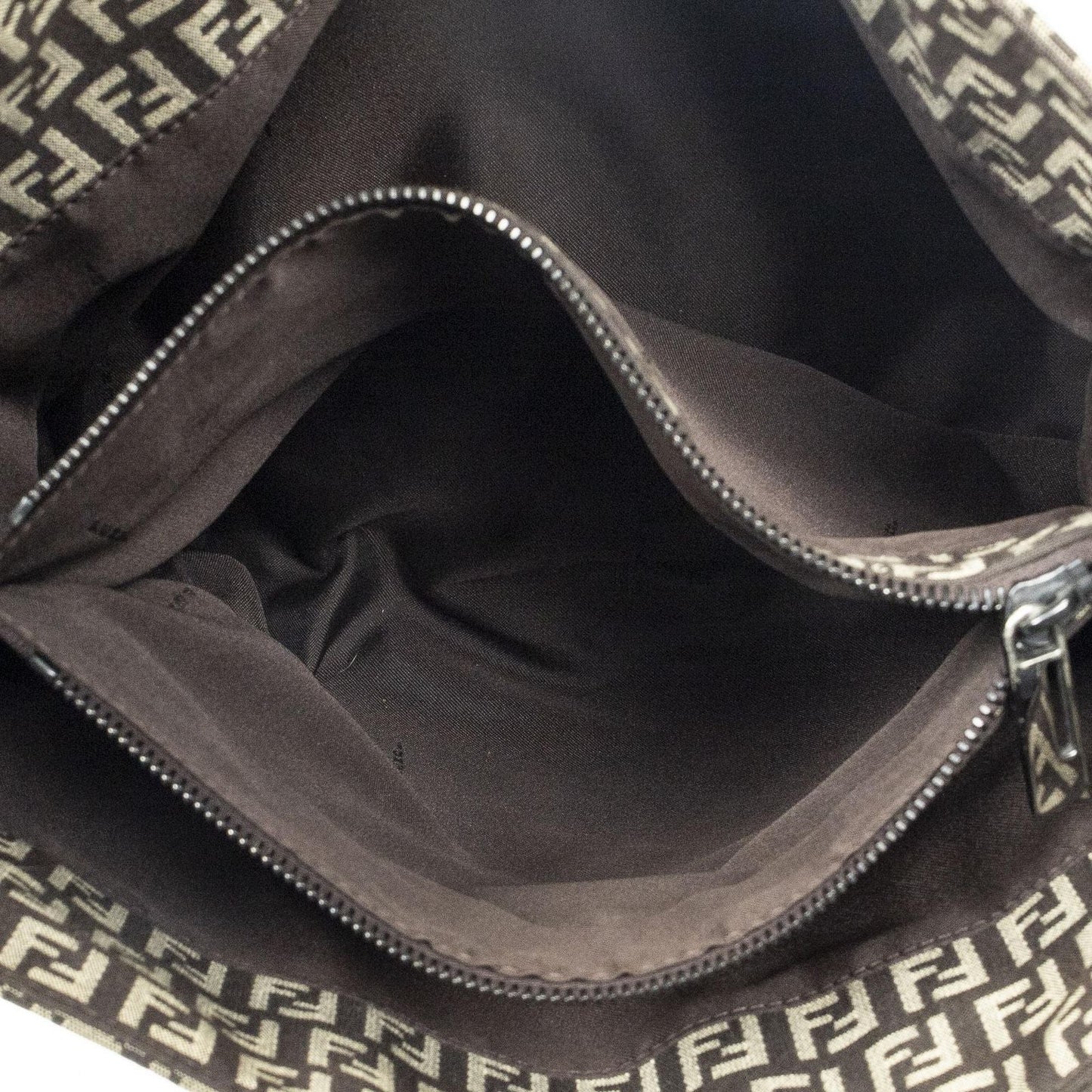 Fendi Small Shopping Tote Tan Dark Brown Zucchino Canvas