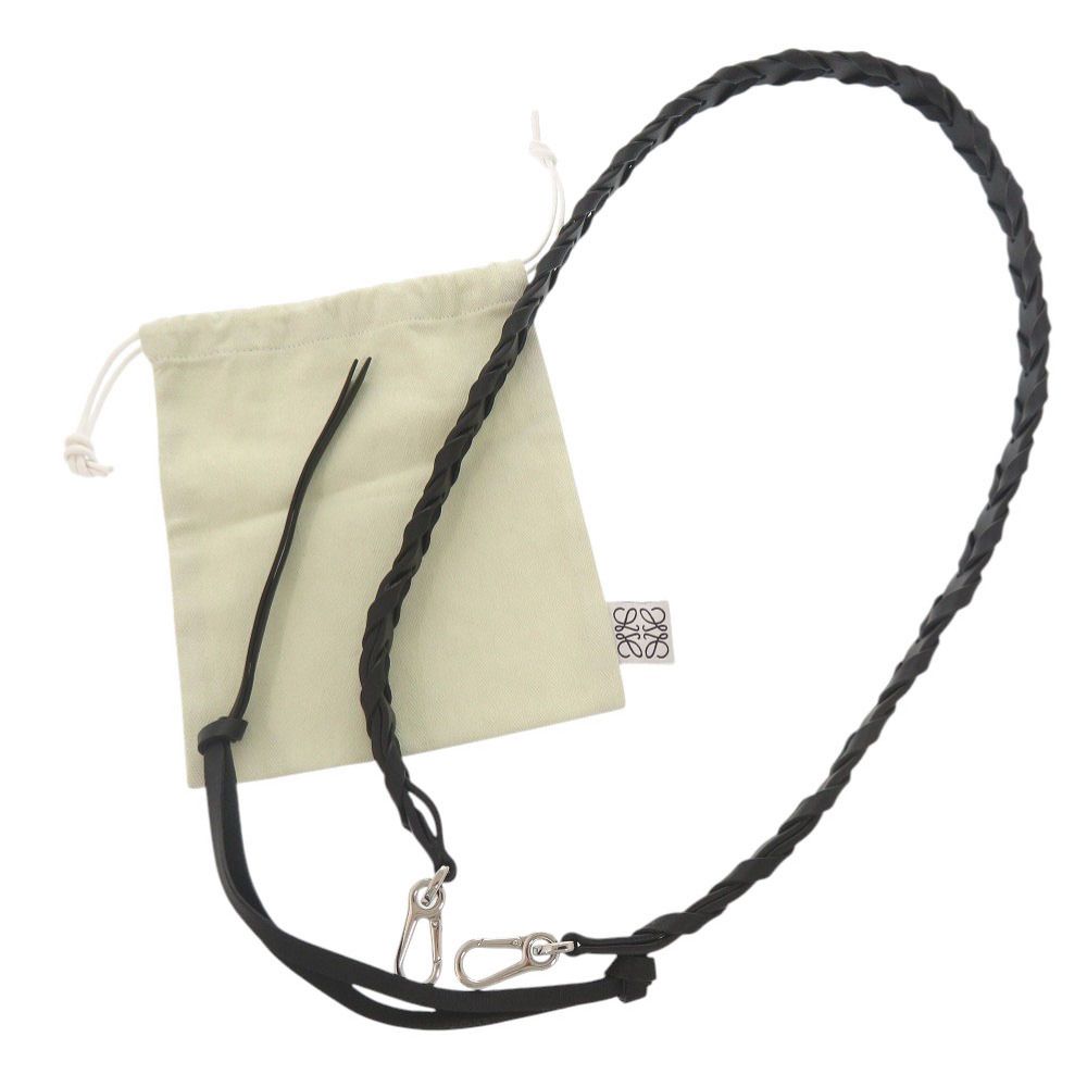 Loewe Braided Leather Black Shoulder Strap