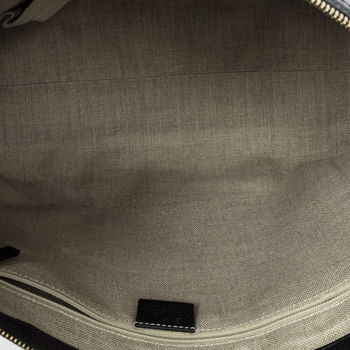 Gucci Large GG Charm Zip Tote Black Gray Calfskin Leather