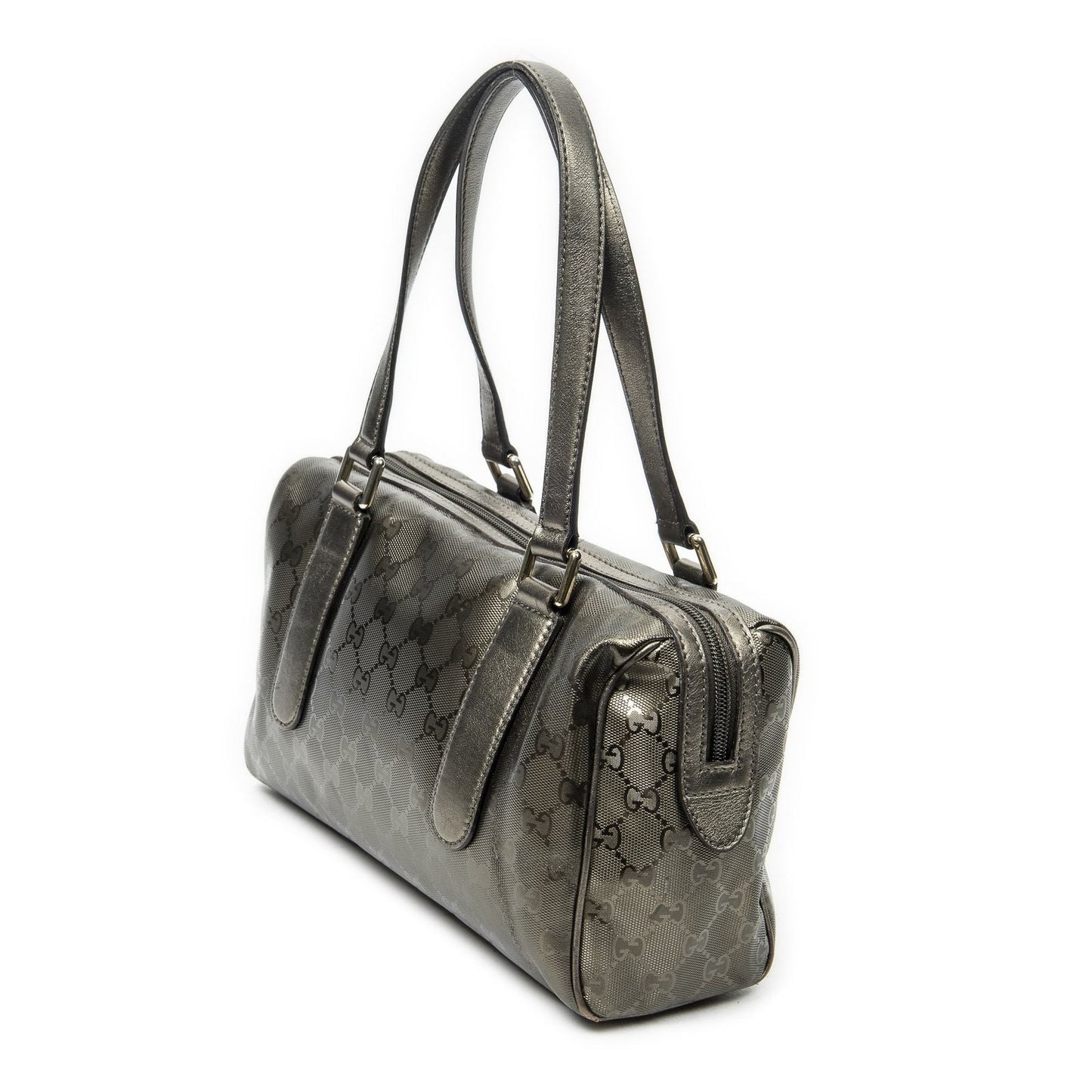 Gucci Small Shoulder Bag Metallic Blanc Zuguccissima Imprint Canvas