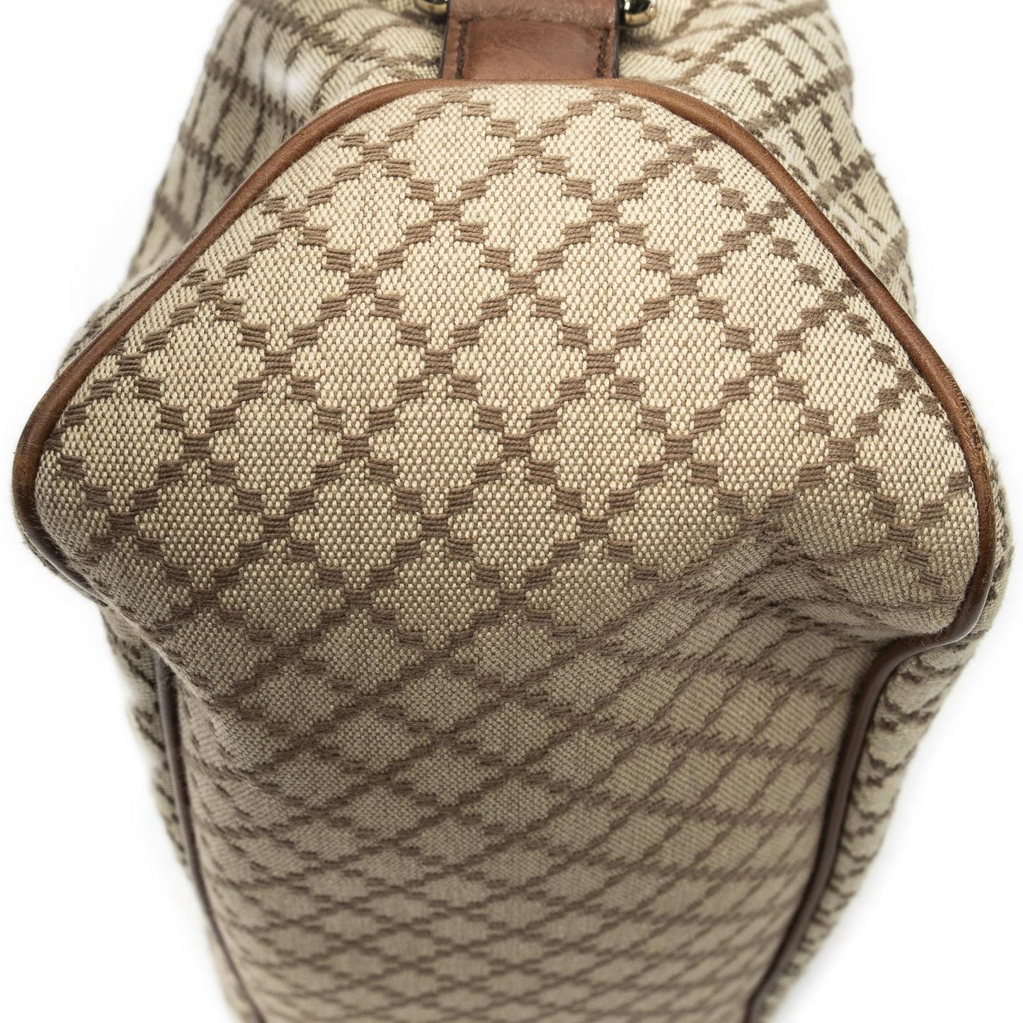 Gucci Village Double Hobo Beige Brown Diamante Canvas
