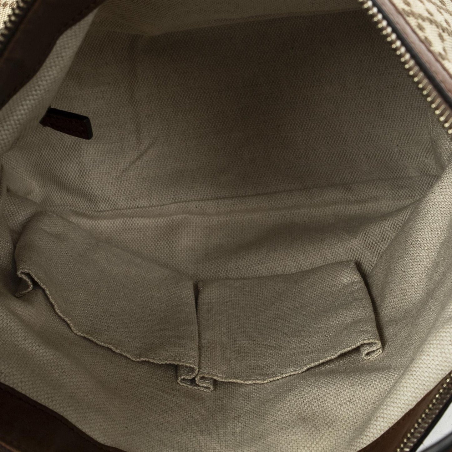 Gucci Village Double Hobo Beige Brown Diamante Canvas