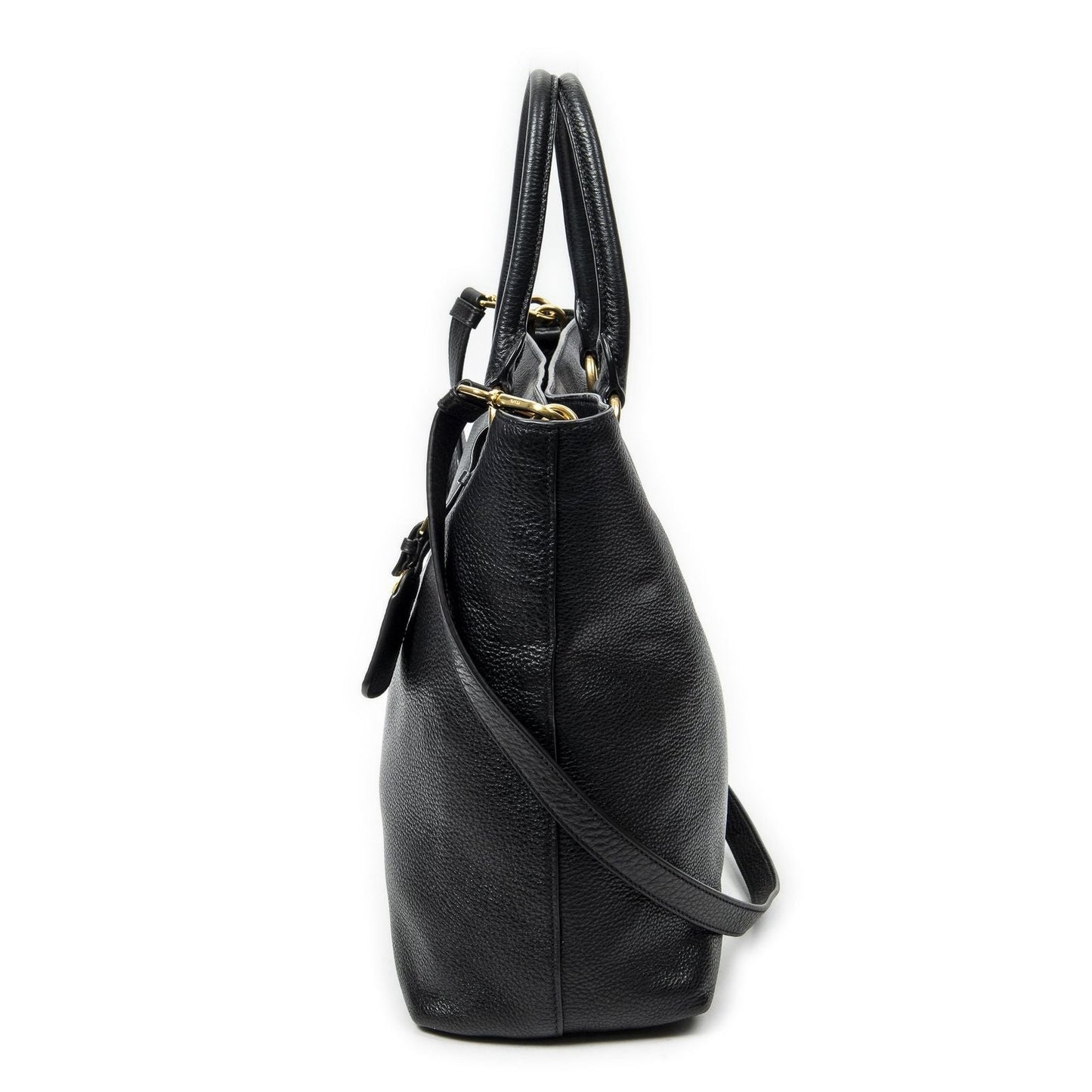 Prada 2-Way Tote Black Vitello Dyno