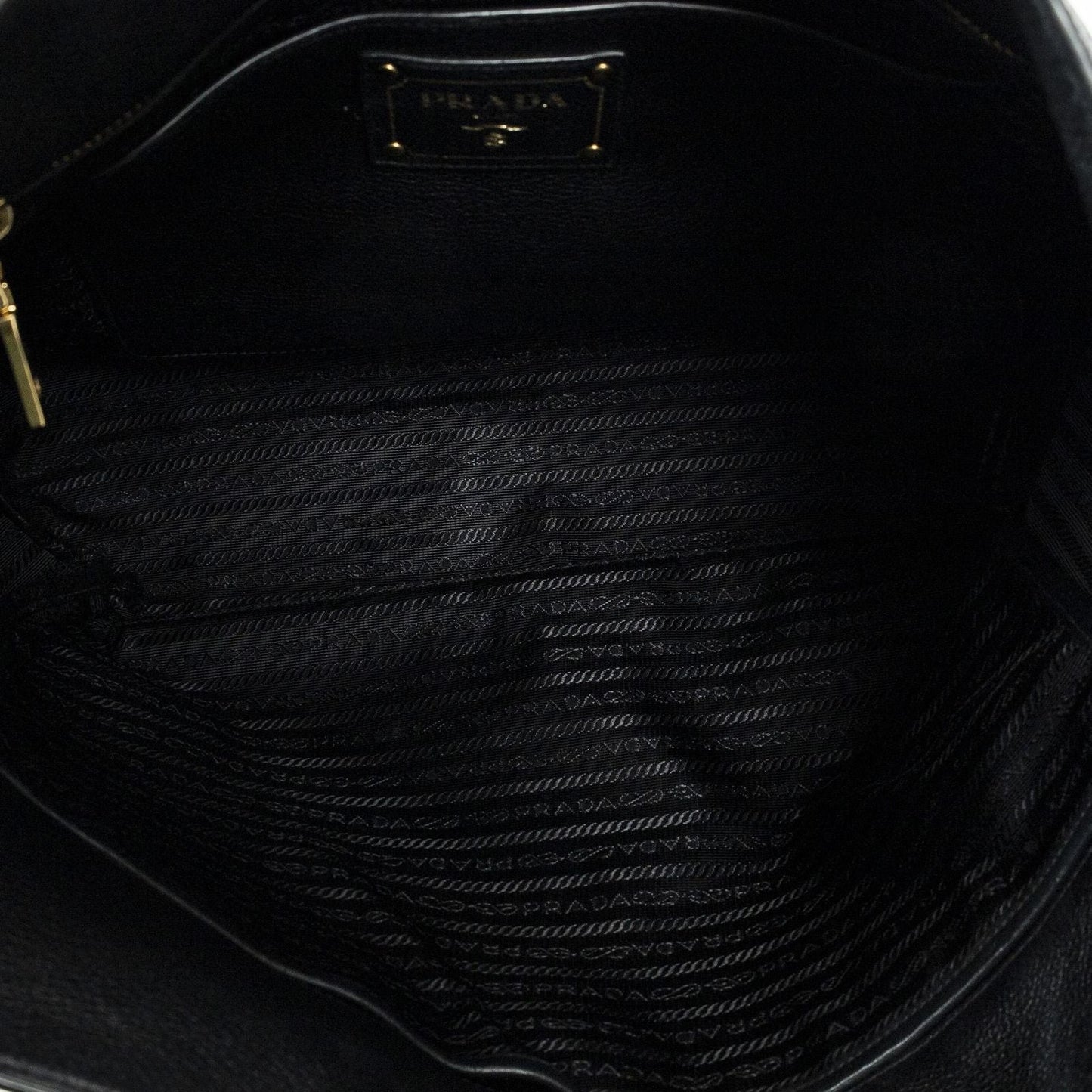 Prada 2-Way Tote Black Vitello Dyno
