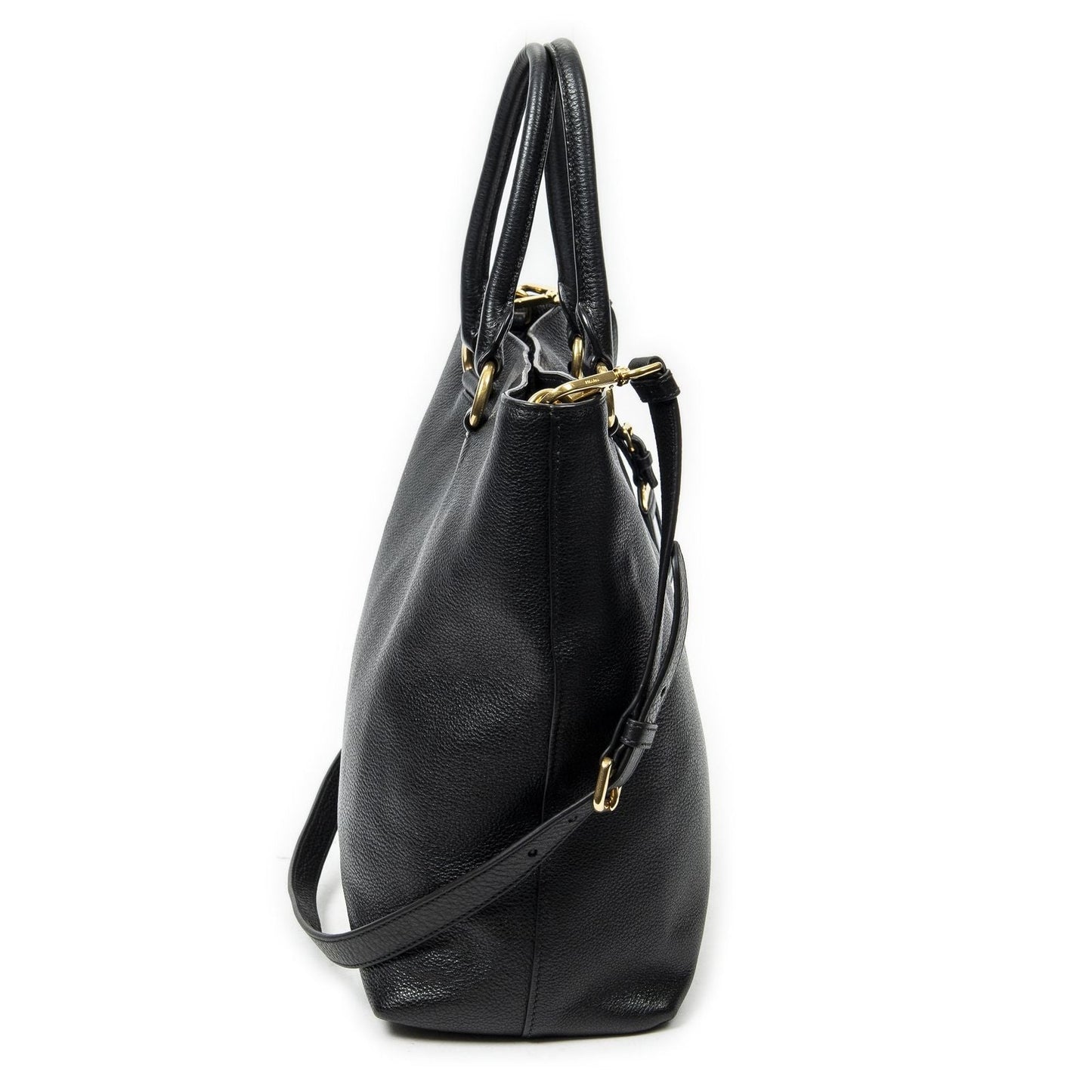 Prada 2-Way Tote Black Vitello Dyno