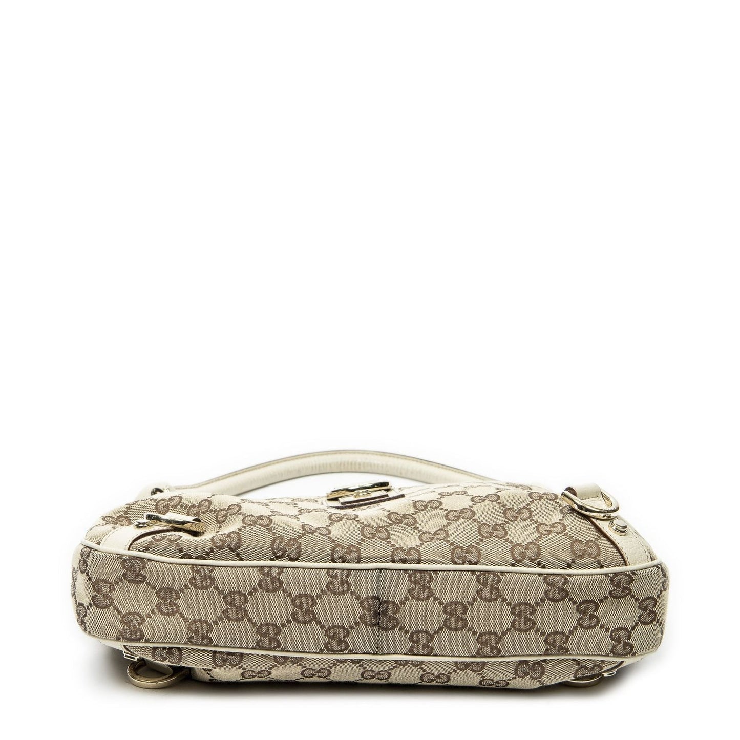 Gucci Small Abbey D Ring Hobo Beige Ivory GG Canvas