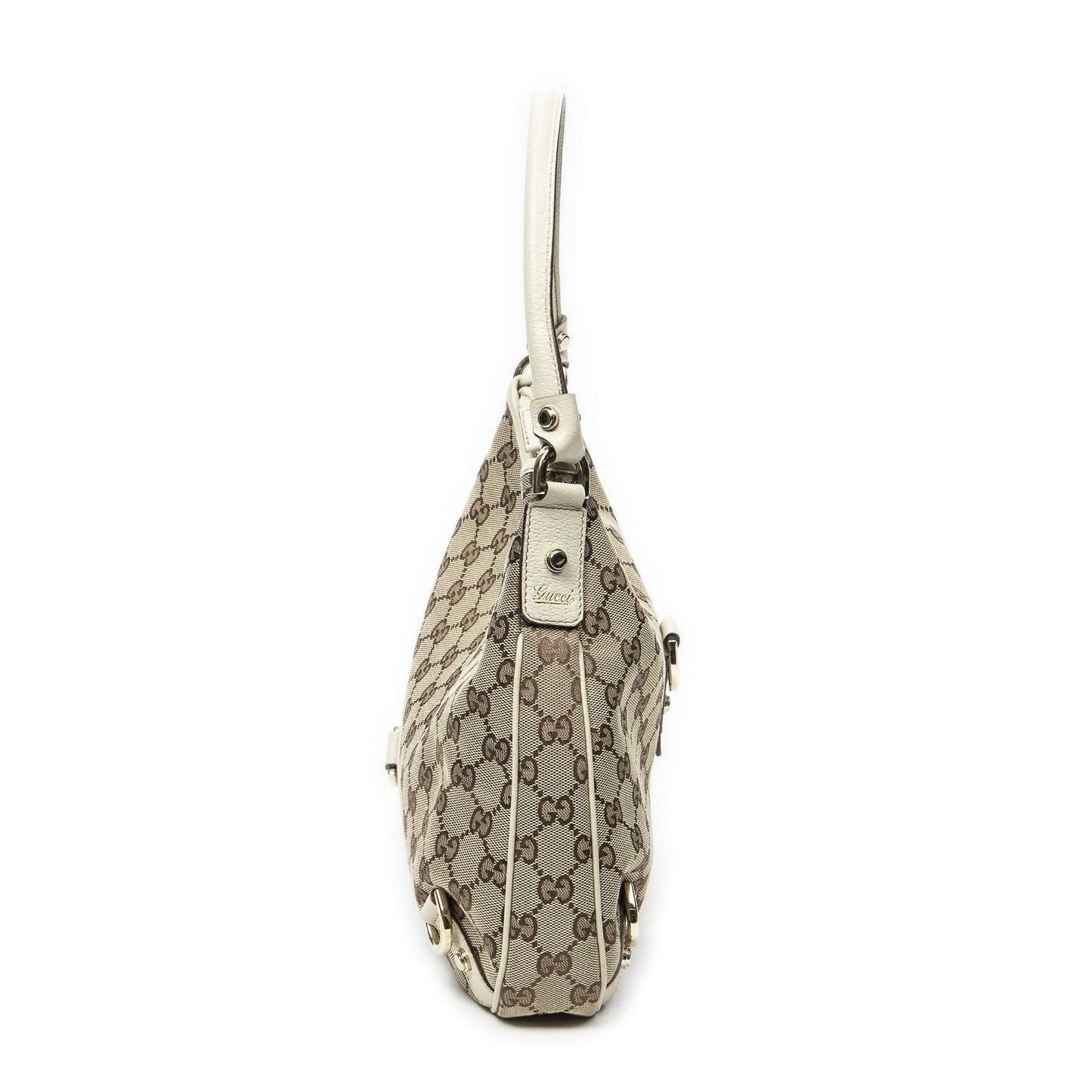 Gucci Small Abbey D Ring Hobo Beige Ivory GG Canvas