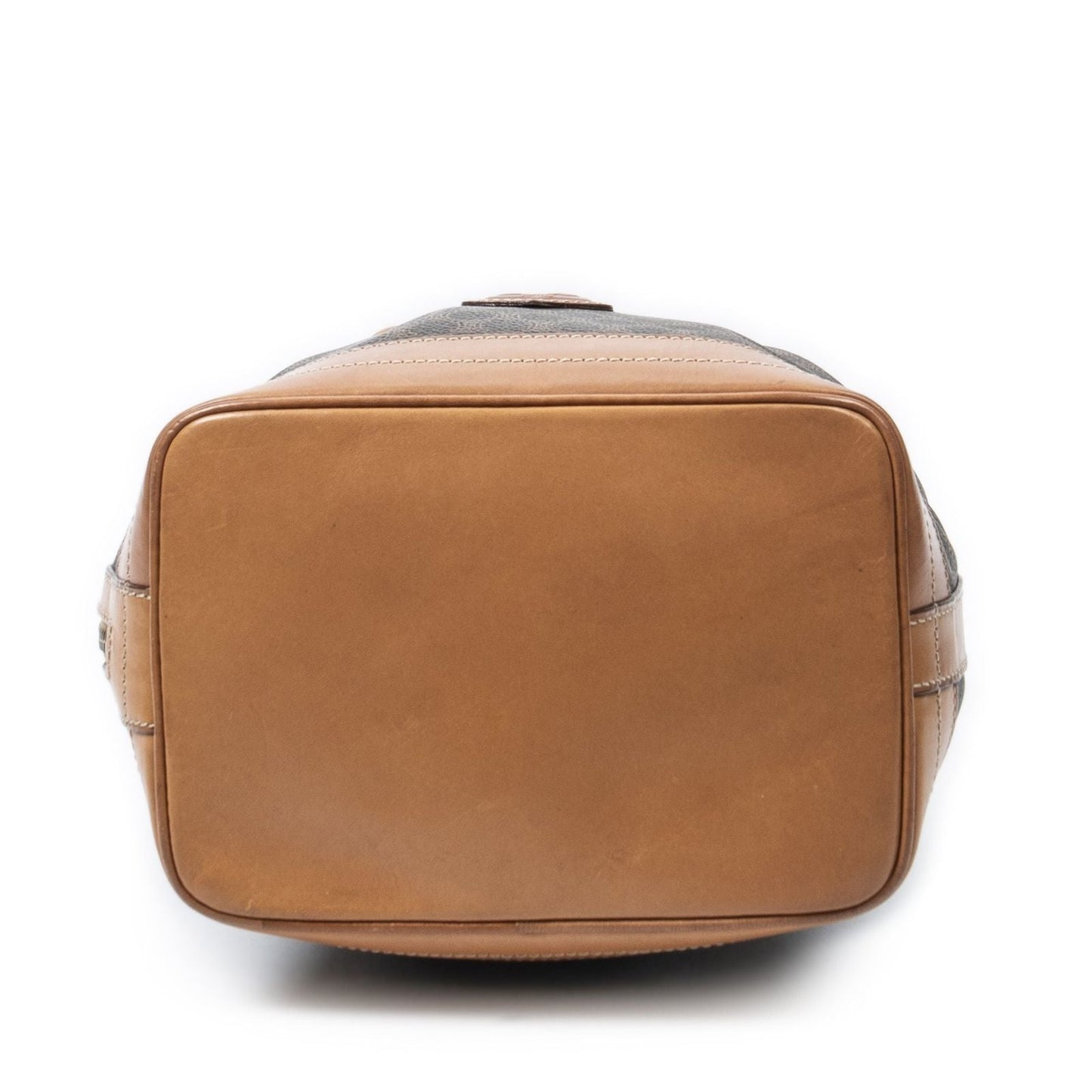 Celine Vintage Side Zip Bucket Tote Brown Macadam Canvas