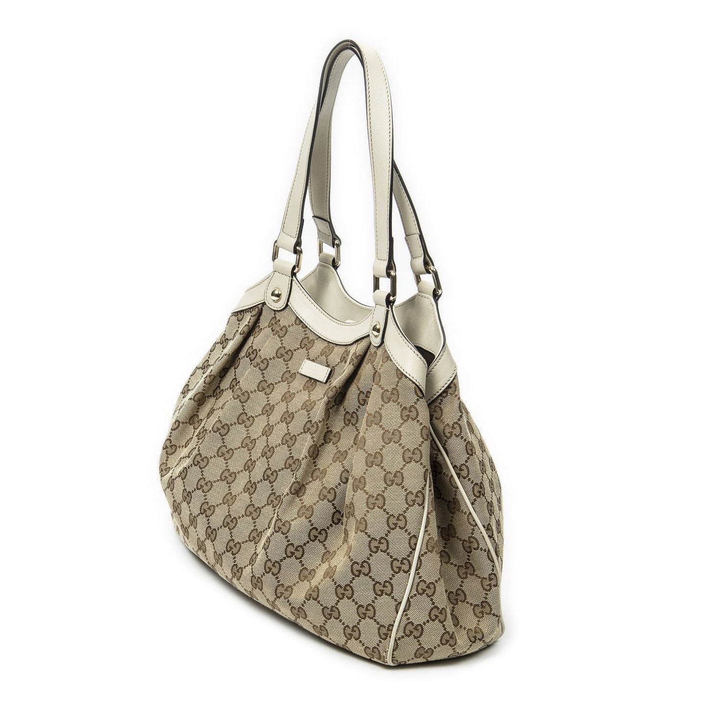 Gucci Shoulder Tote Beige Ivory GG Canvas