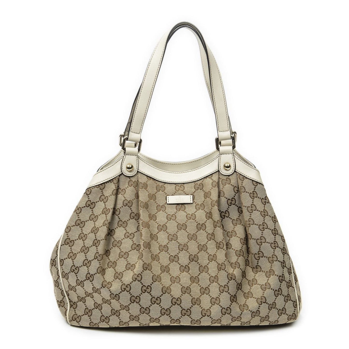 Gucci Shoulder Tote Beige Ivory GG Canvas