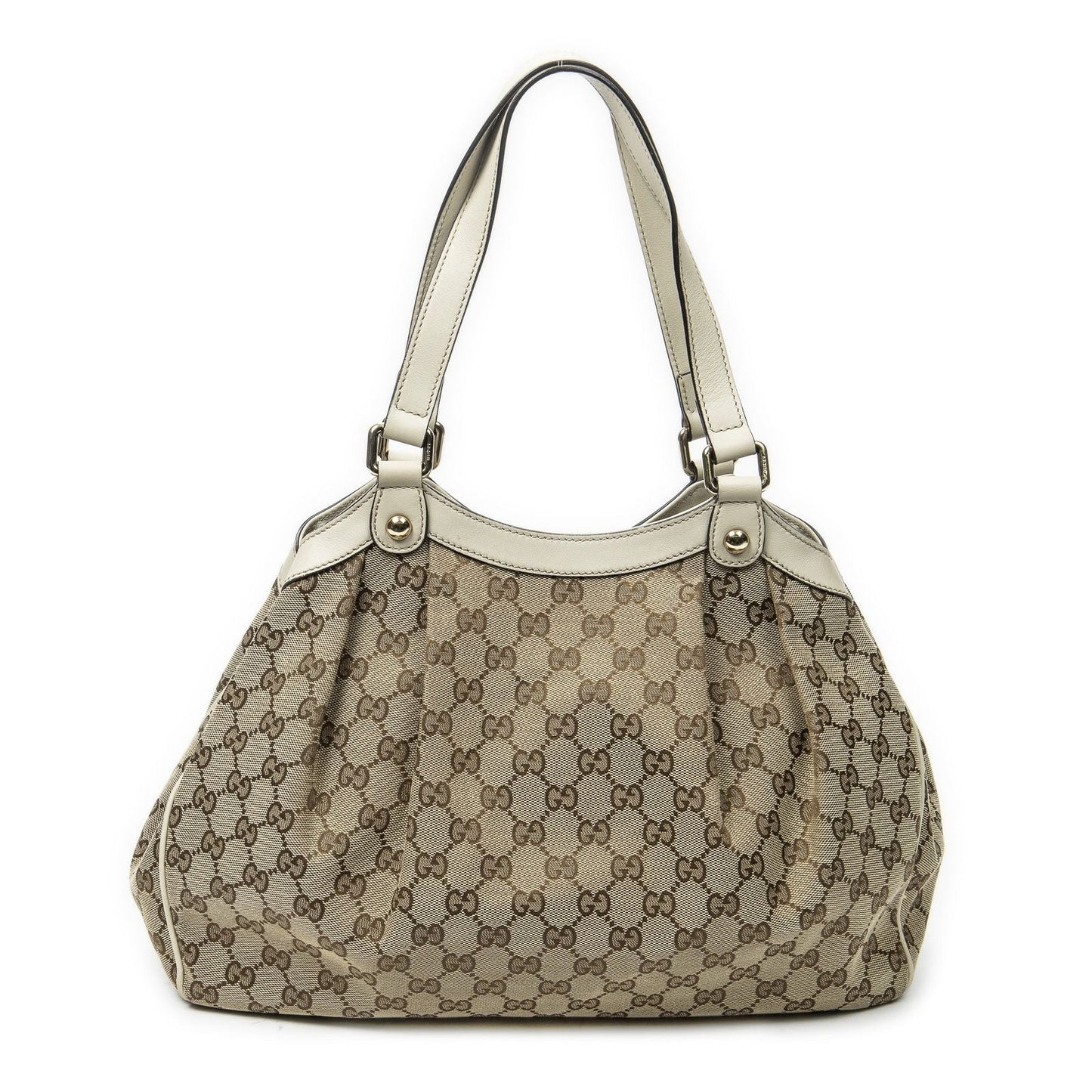 Gucci Shoulder Tote Beige Ivory GG Canvas