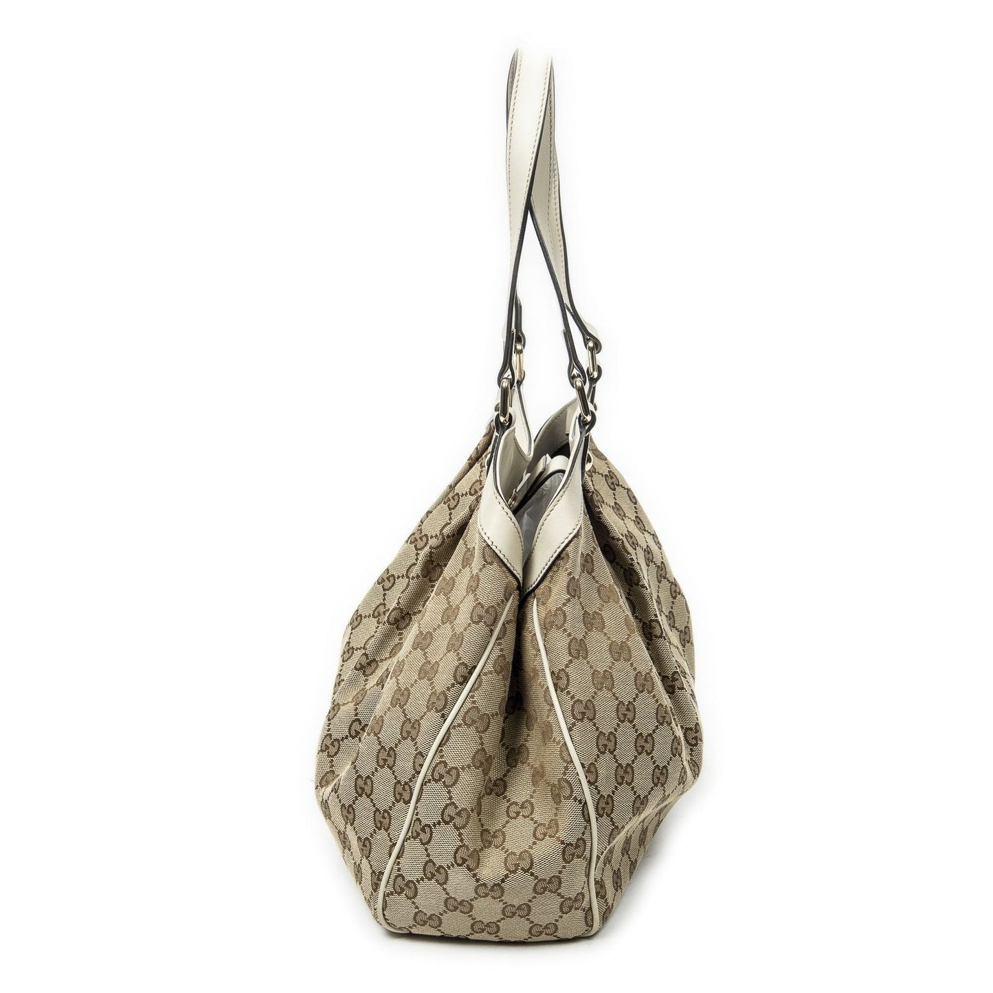 Gucci Shoulder Tote Beige Ivory GG Canvas