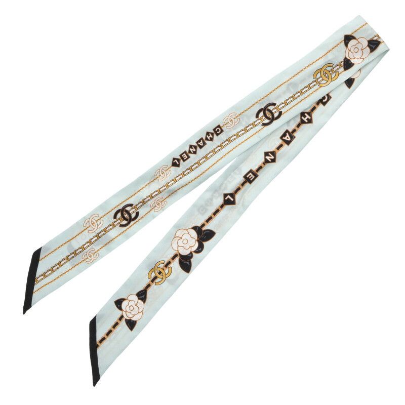 Chanel Flower CC Logo Silk Scarf