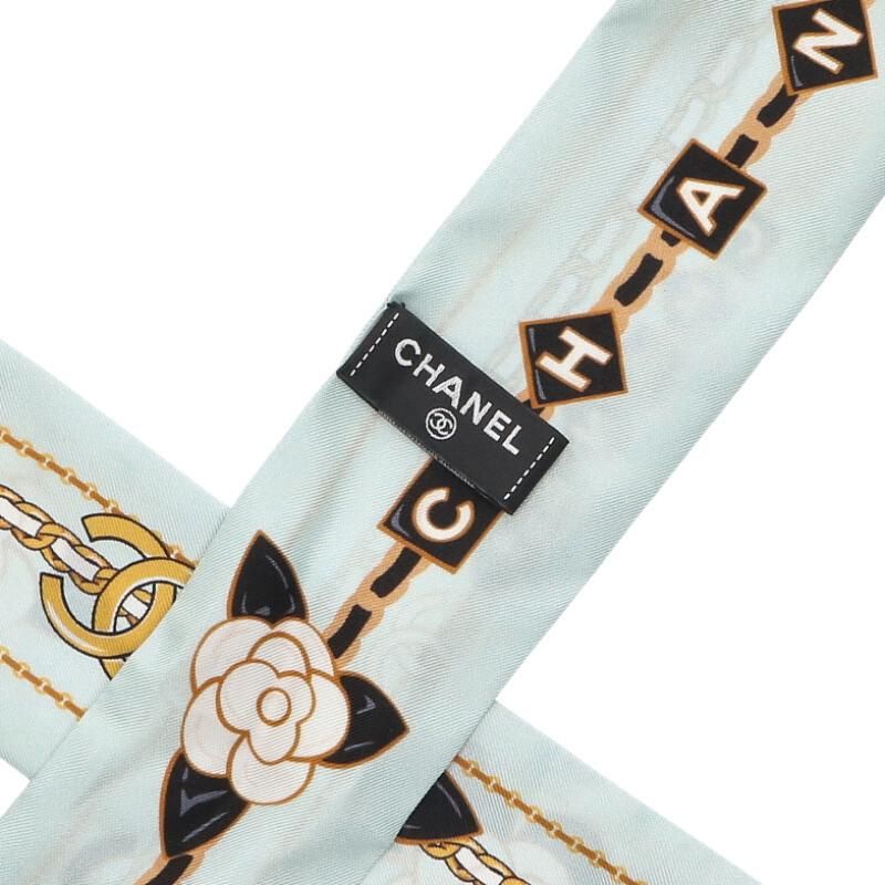 Chanel Flower CC Logo Silk Scarf
