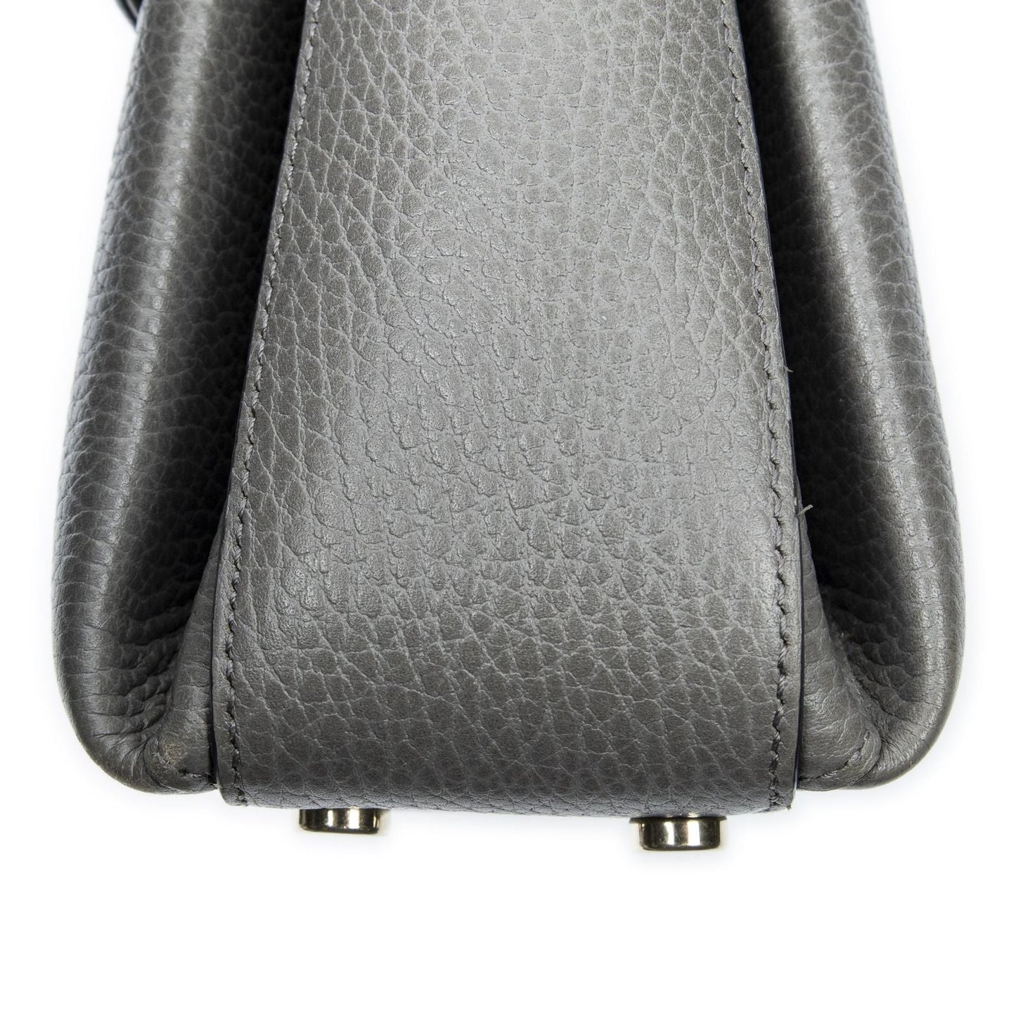 Gucci Interlocking Top Handle Gray Calfskin Leather