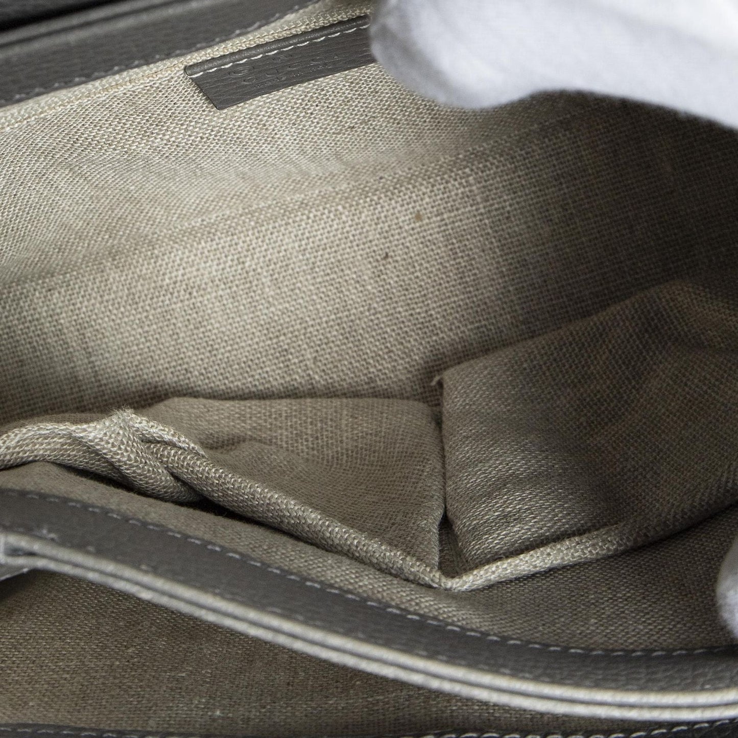 Gucci Interlocking Top Handle Gray Calfskin Leather