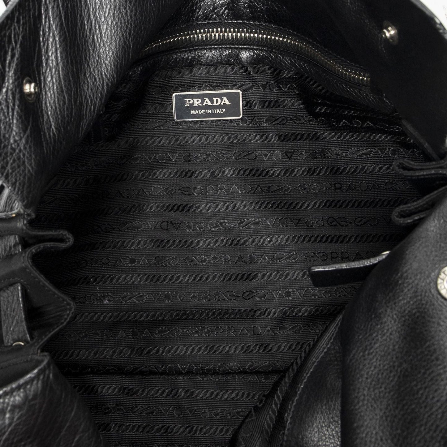 Prada Rectangle Flap Shoulder Bag Black Nylon Canvas
