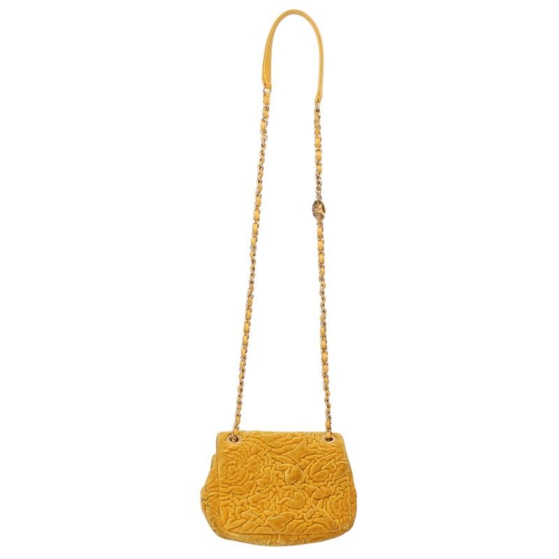 Chanel Camellia Velvet Chain Shoulder Bag