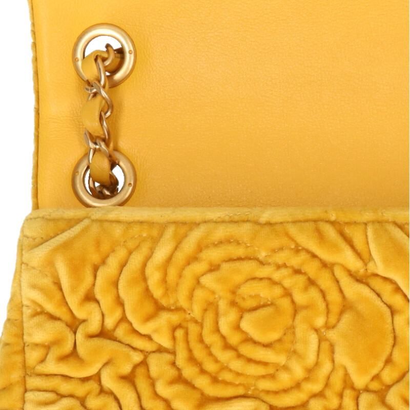 Chanel Camellia Velvet Chain Shoulder Bag