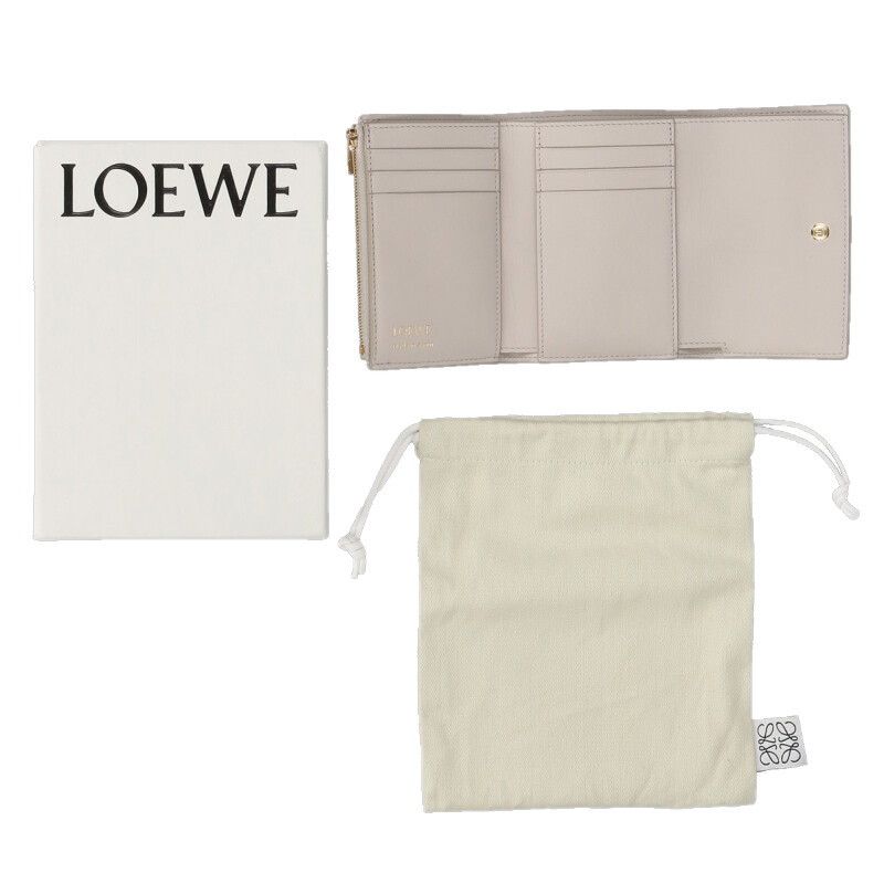 Loewe Vertical Wallet Small Slim Scarf &gray Necklace Trifold
