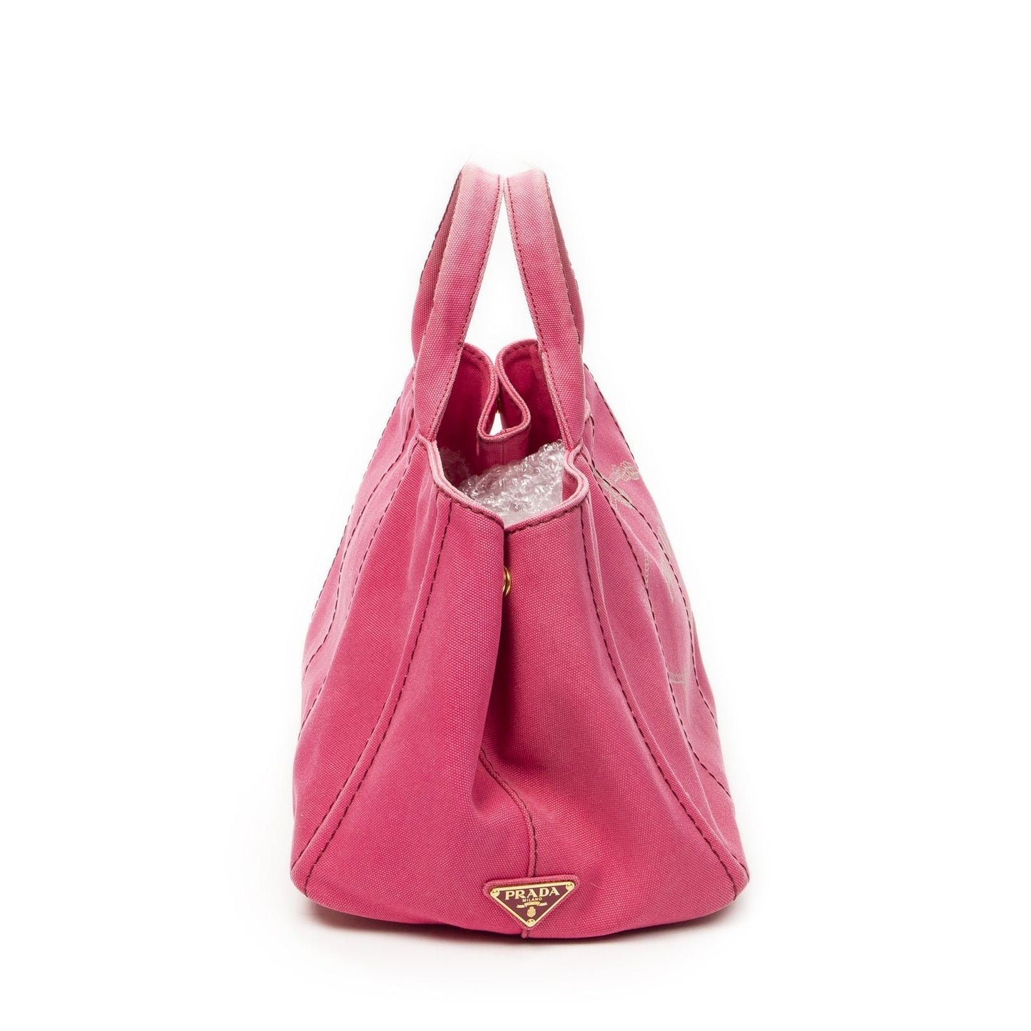 Prada Canapa Tote Fuchsia Pink Canvas