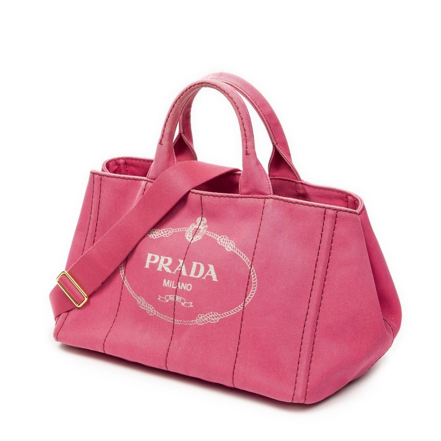 Prada Canapa Tote Fuchsia Pink Canvas