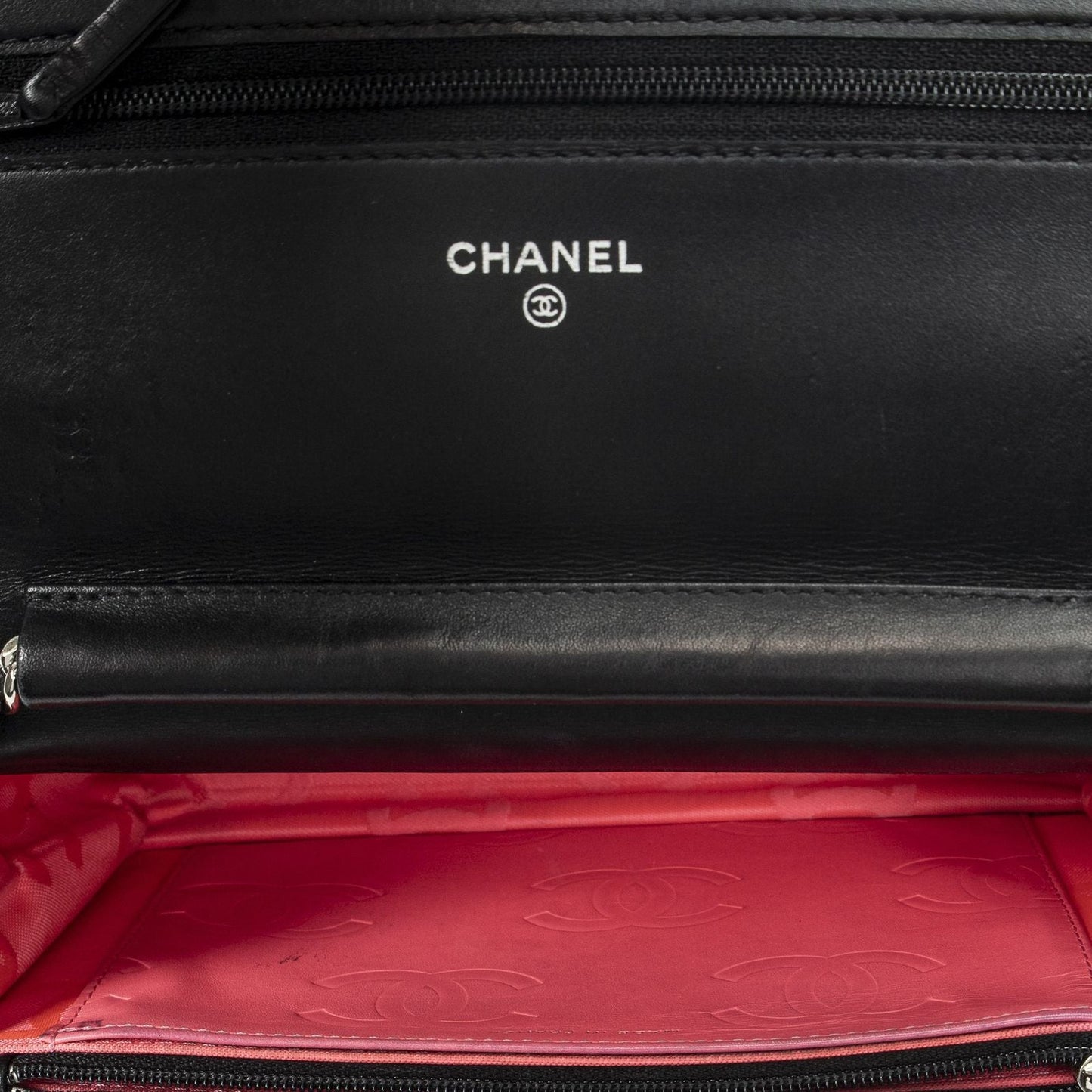Chanel Cambon Line Chain Wallet Black Quilted Lambskin Leather