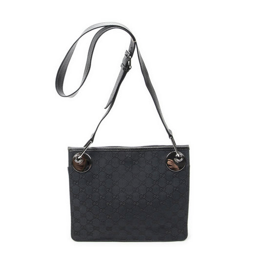 Gucci Eclipse Crossbody Shoulder Bag Black GG Canvas