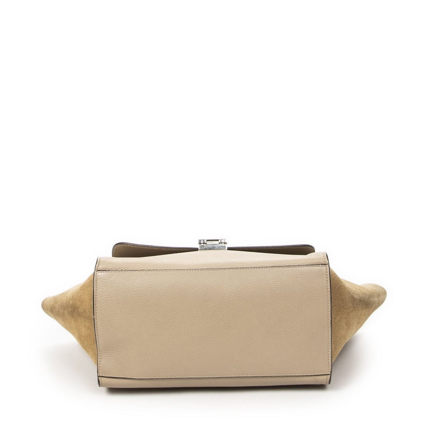 Celine Small Medium Swing Beige Gray Calfskin Leather Messenger Bag