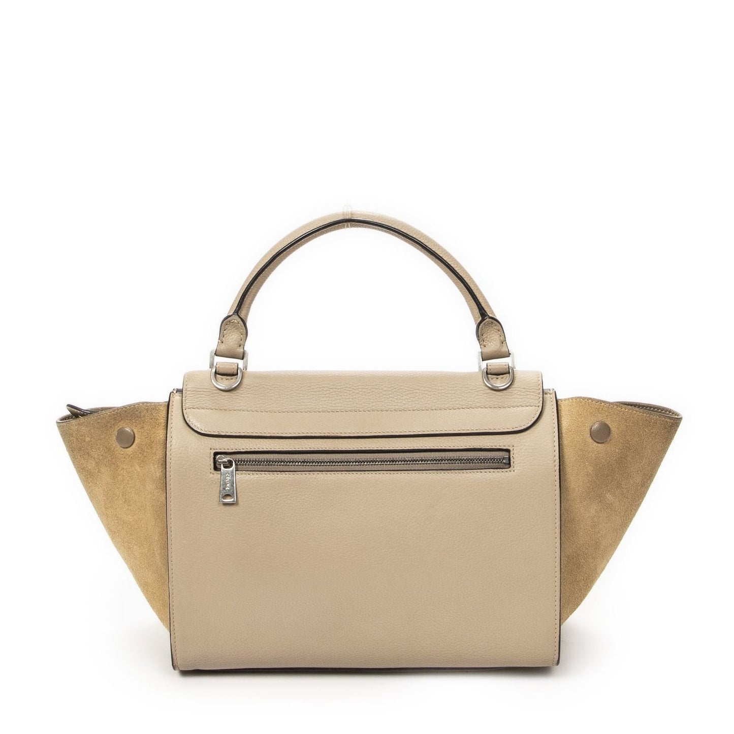 Celine Small Medium Swing Beige Gray Calfskin Leather Messenger Bag