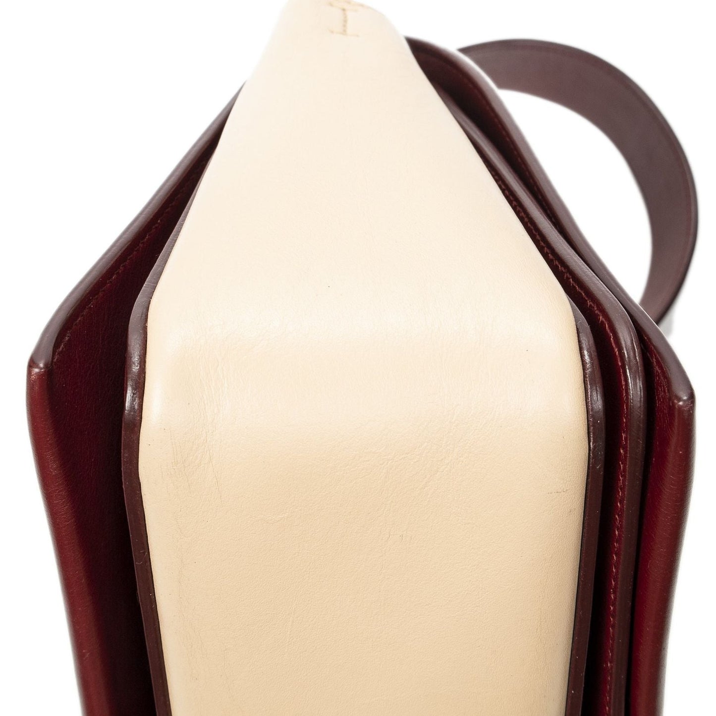 Celine Frame Cross Belt Bag Beige Red Calfskin Leather
