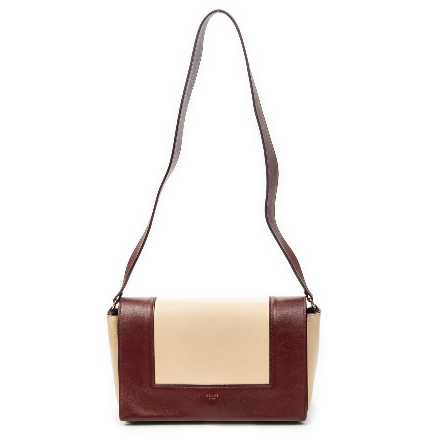 Celine Frame Cross Belt Bag Beige Red Calfskin Leather