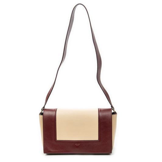 Celine Frame Cross Belt Bag Beige Red Calfskin Leather