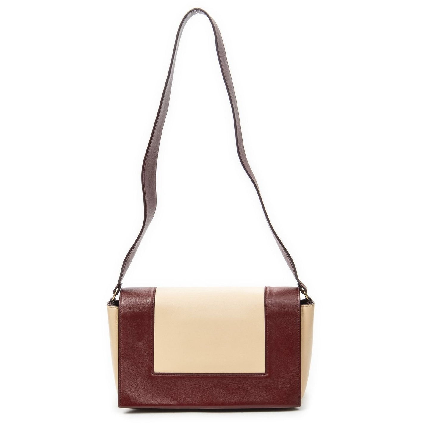 Celine Frame Cross Belt Bag Beige Red Calfskin Leather