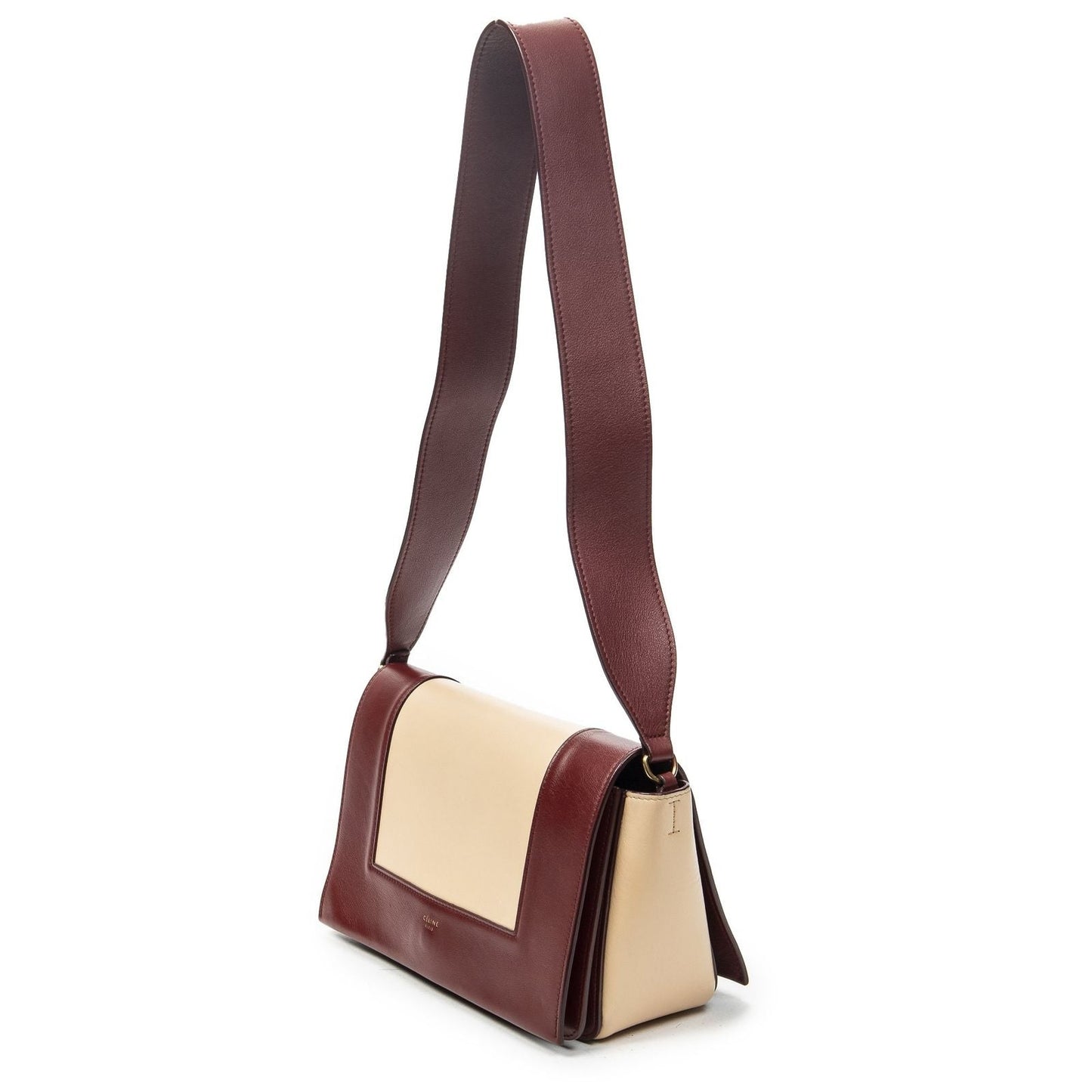 Celine Frame Cross Belt Bag Beige Red Calfskin Leather