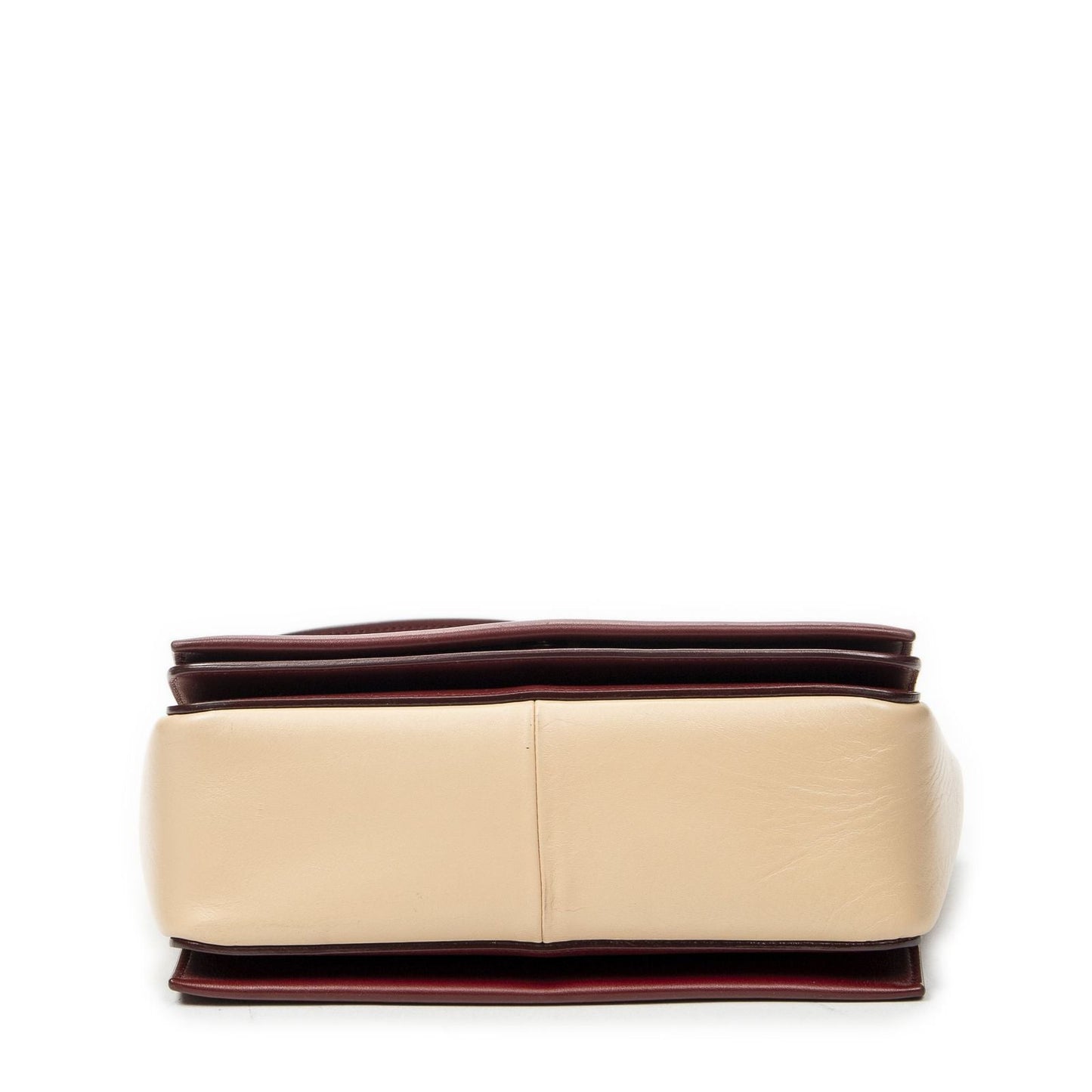 Celine Frame Cross Belt Bag Beige Red Calfskin Leather