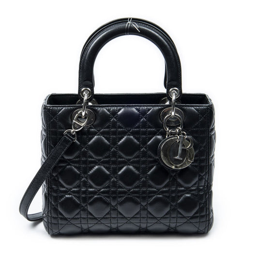 Dior Lady Dior Zip Black Canada Lambskin Leather Handbag
