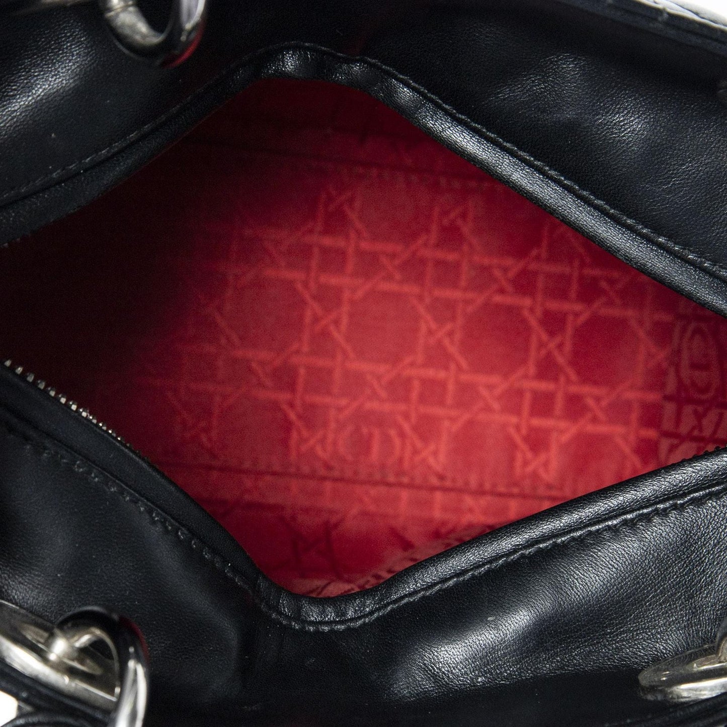 Dior Lady Dior Zip Black Canada Lambskin Leather Handbag