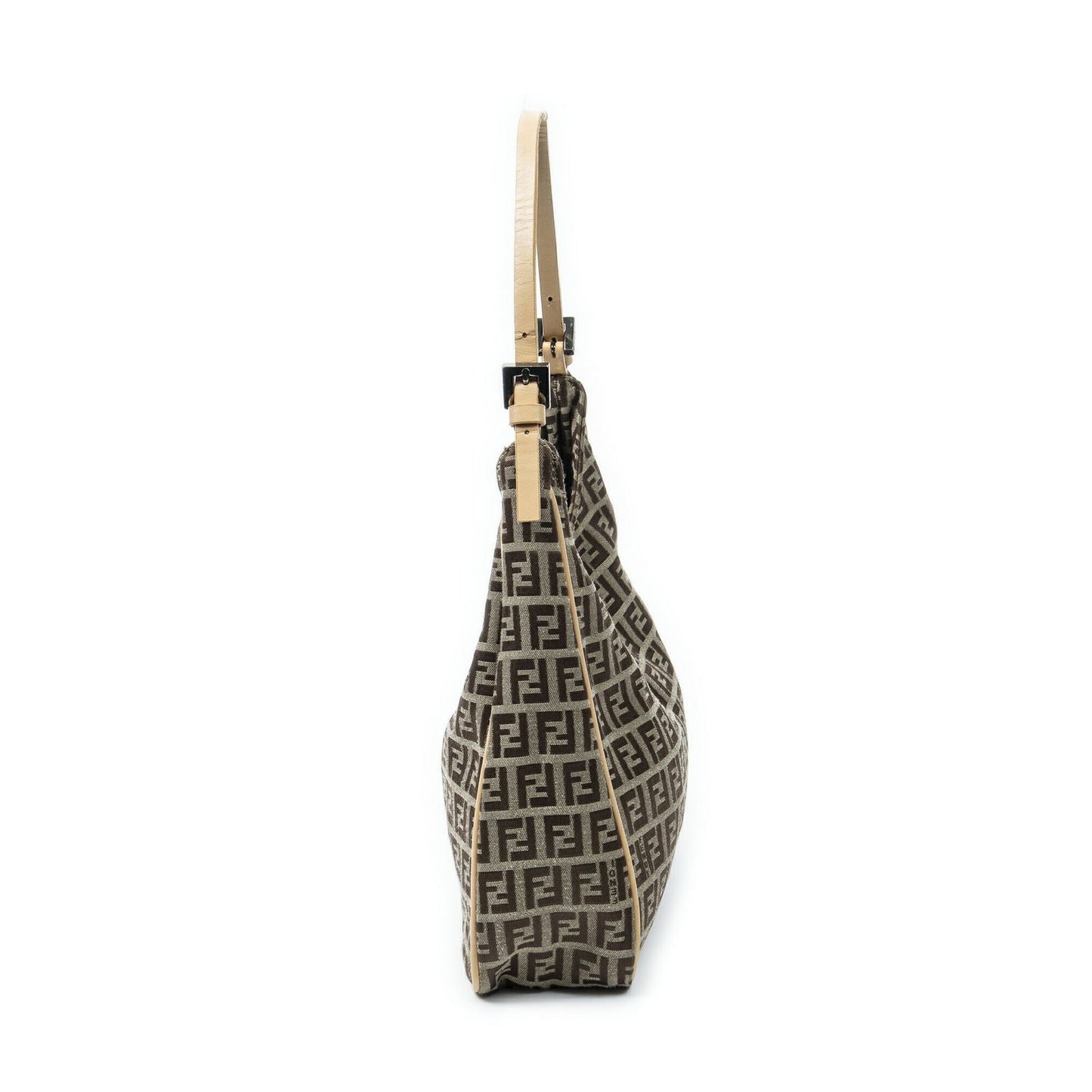Fendi Small Hobo Tan Beige Zucchino Canvas