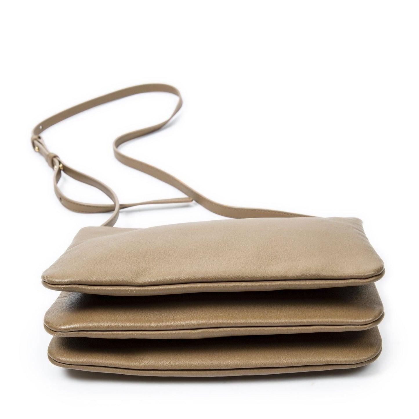 Celine Small Trio Crossbody Tan Calfskin Leather