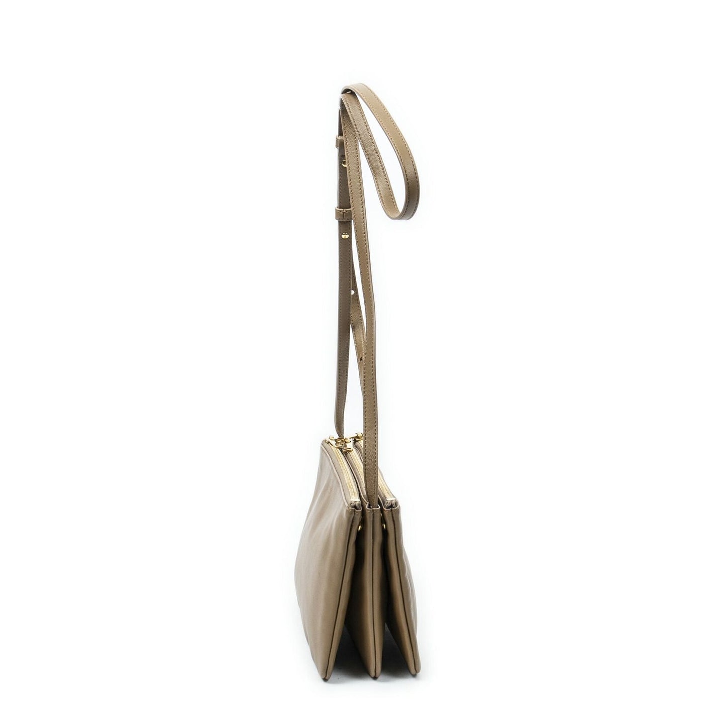 Celine Small Trio Crossbody Tan Calfskin Leather