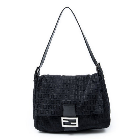 Fendi Mama Forever Black Zucchino Embossed Canvas