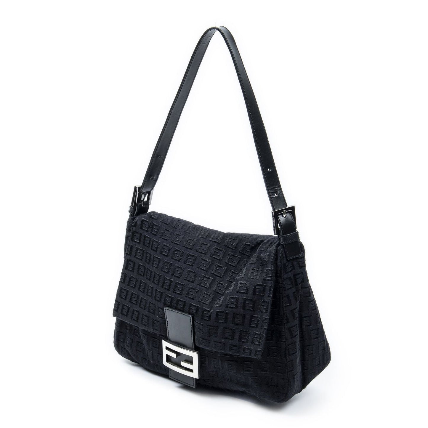 Fendi Mama Forever Black Zucchino Embossed Canvas