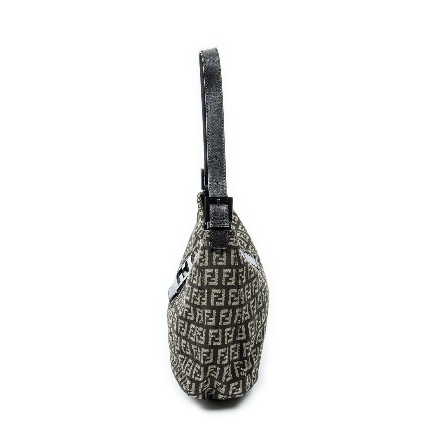 Fendi Shoulder Hobo Beige Dark Brown Zucchino Canvas