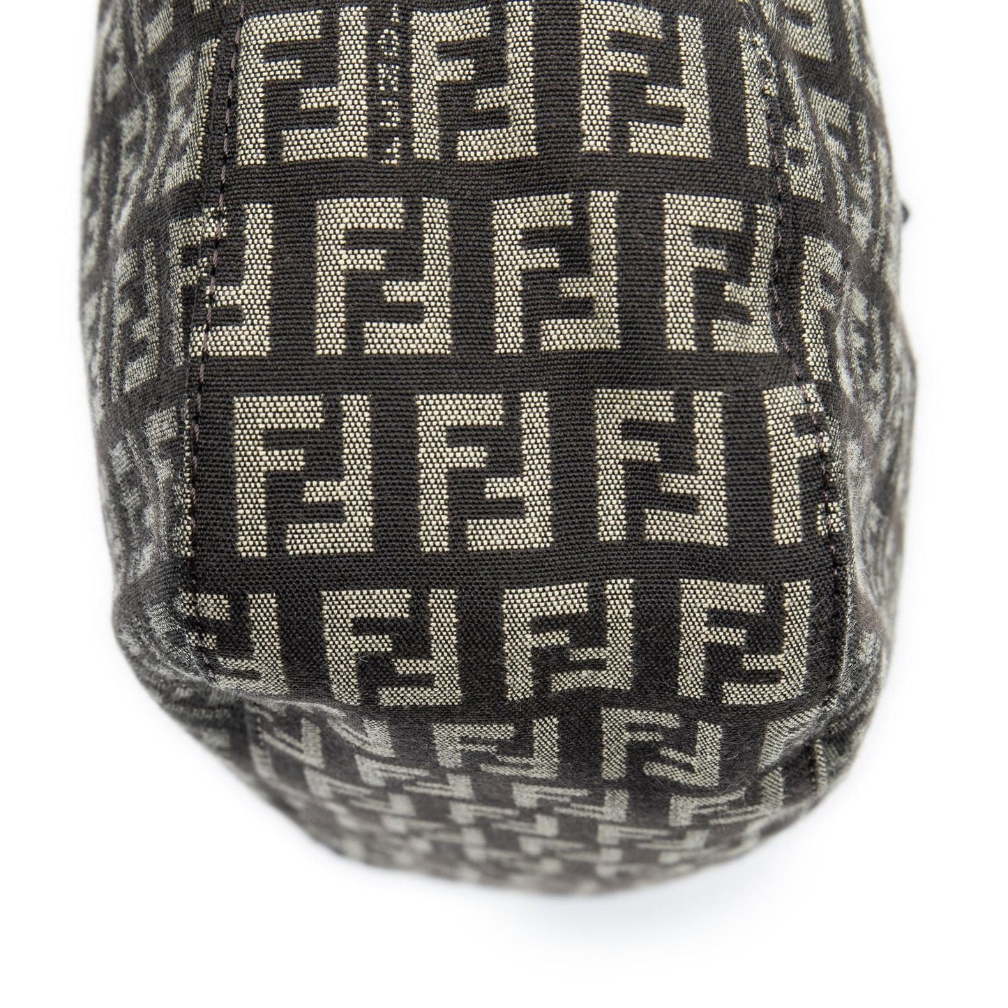Fendi Shoulder Hobo Beige Dark Brown Zucchino Canvas