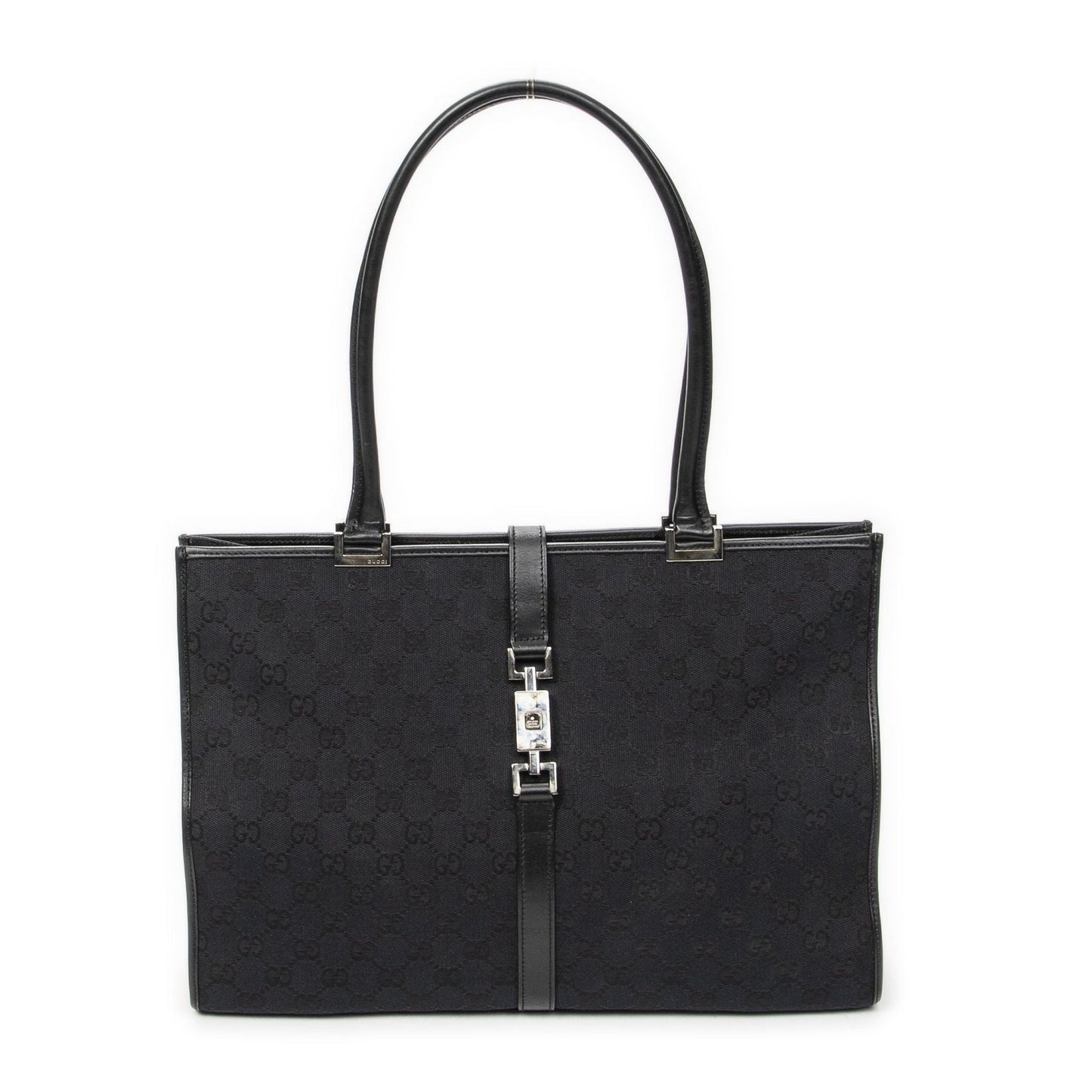 Gucci Large Square Bamb Tote Black GG Canvas