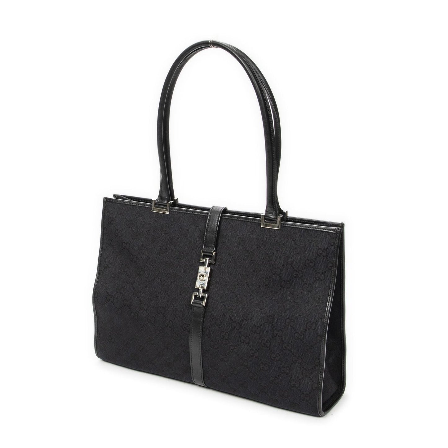 Gucci Large Square Bamb Tote Black GG Canvas